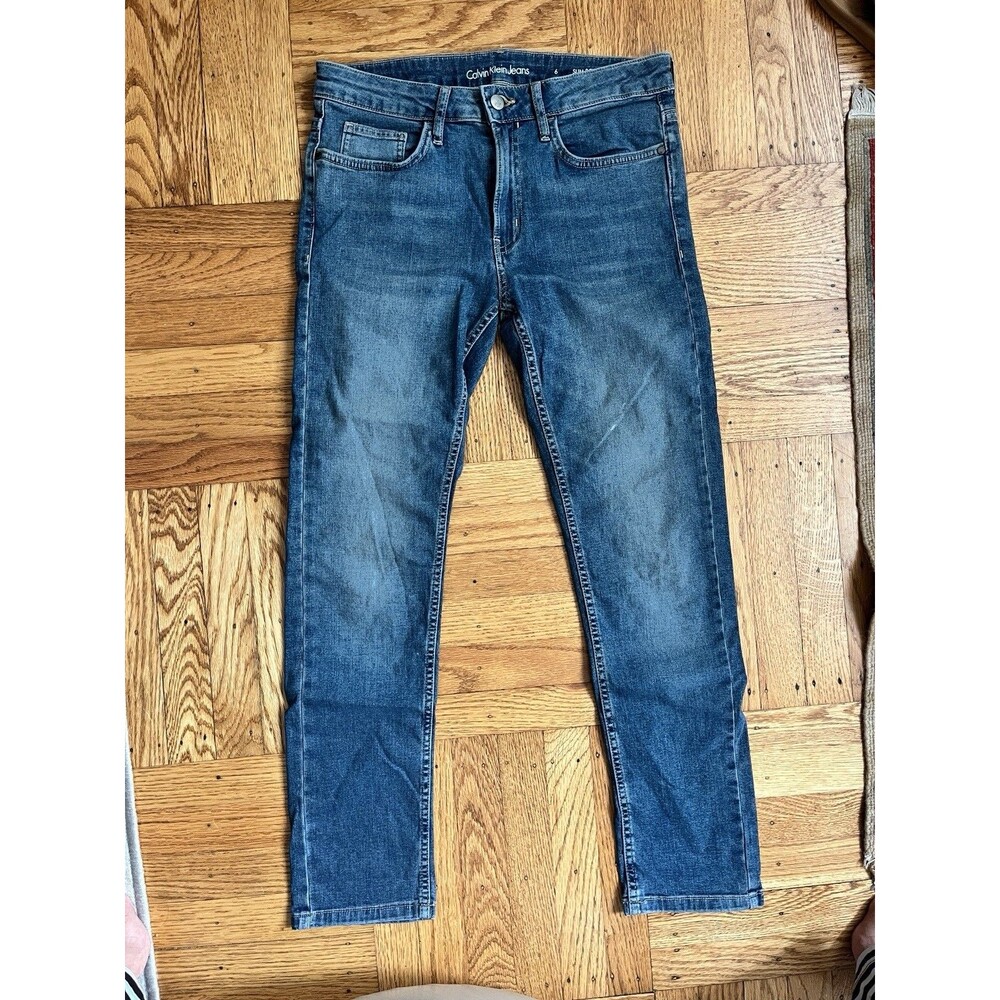 Calvin Klein Women's Slim Boyfriend Jeans, Size 6, Dark Wash, Blue, 27" Inseam